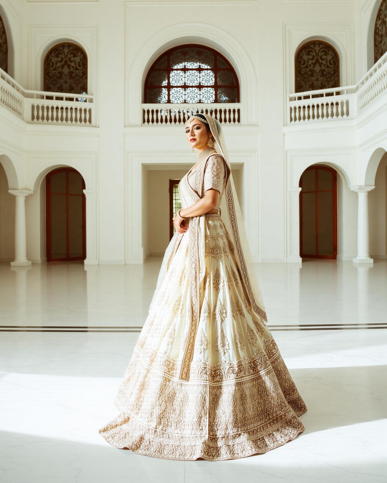 Editorial South Asian bride in soft light